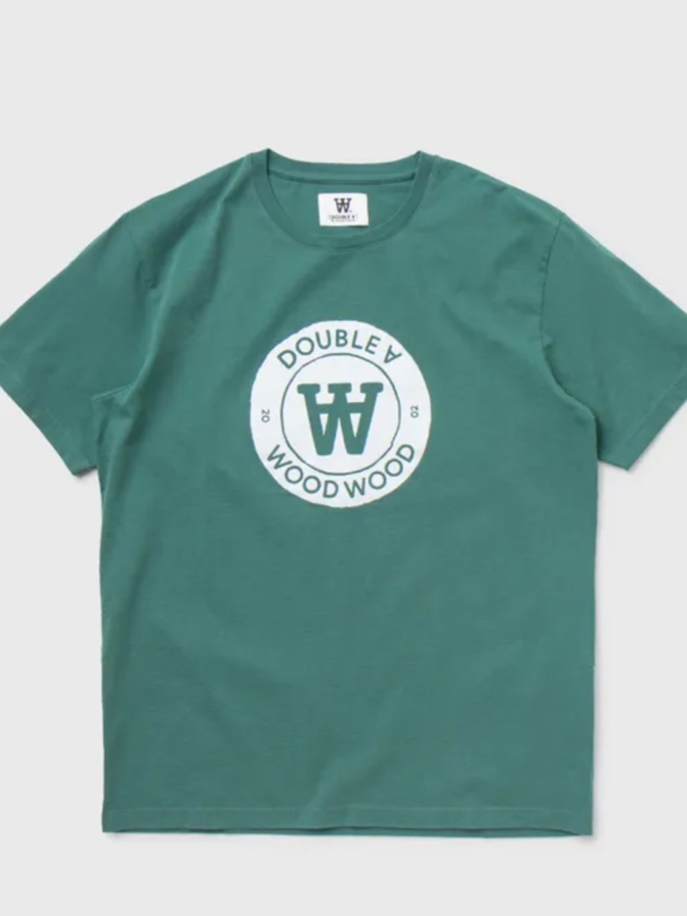 WOOD WOOD MIA CREST T-SHIRT SEA GREEN SIZE SMALL NEW